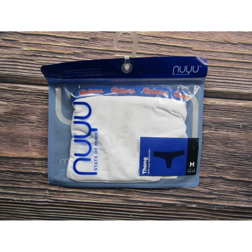 NUYU NEW Womens Size Medium University Florida Gators White Thong NWT